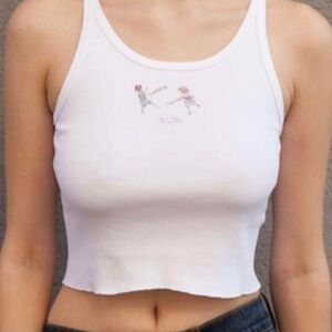 Brandy Melville graphic tank top that says “don’t play with my heart”